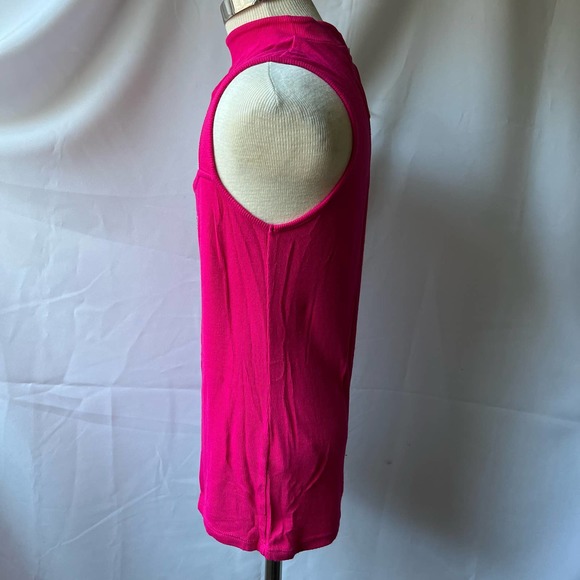 Vintage Bebe Rhinestone Dark Pink Logo Top Size Medium - Picture 5 of 8